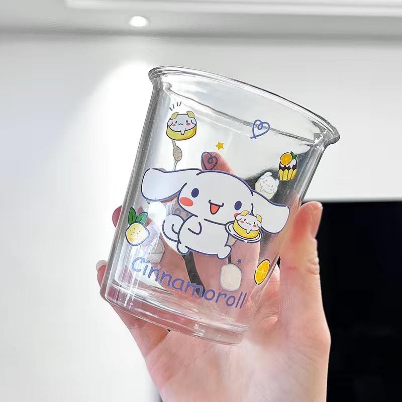 Стеклянный стакан в стиле INS Hello Kitty: Милый Кот Девочковое Сердечко Дизайн для Дома, Офиса, Холодных Напитков и Кофе
