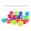 30PCS Mix Color 6 Sided Portable Table Games Dice 12/14MM Acrylic Round Corner Board Game Dice Party Gambling Game Digital Dices