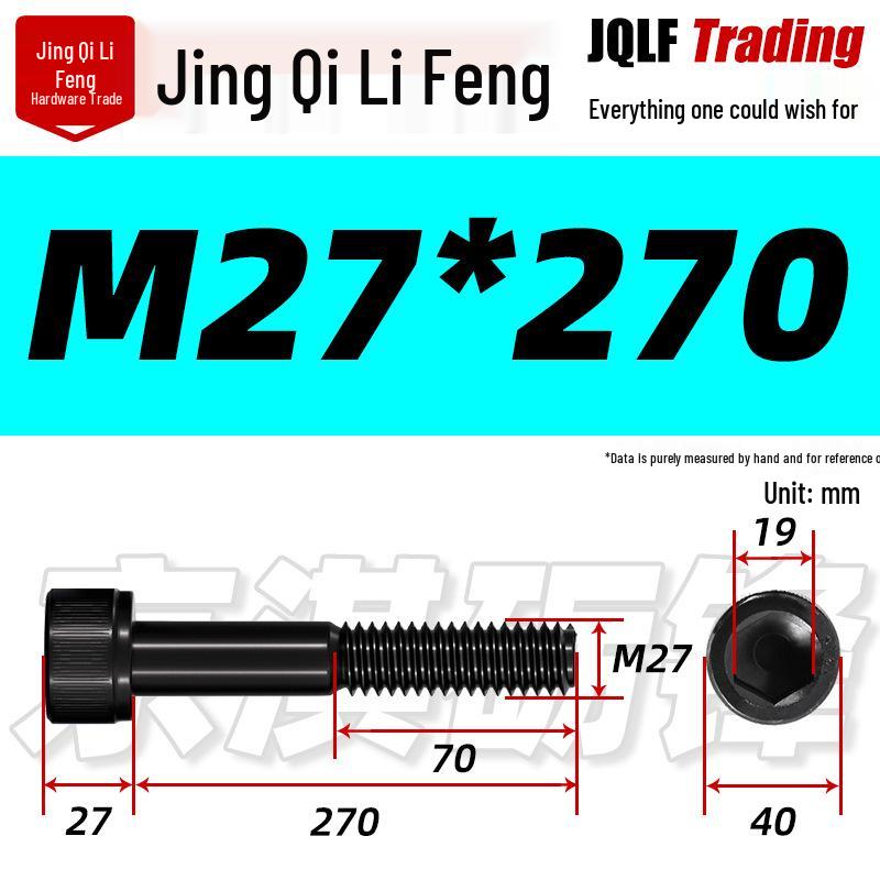 M20-M27 High Strength Blackened Hex Socket Head Cap Screw with Knurled Cylindrical Half Thread