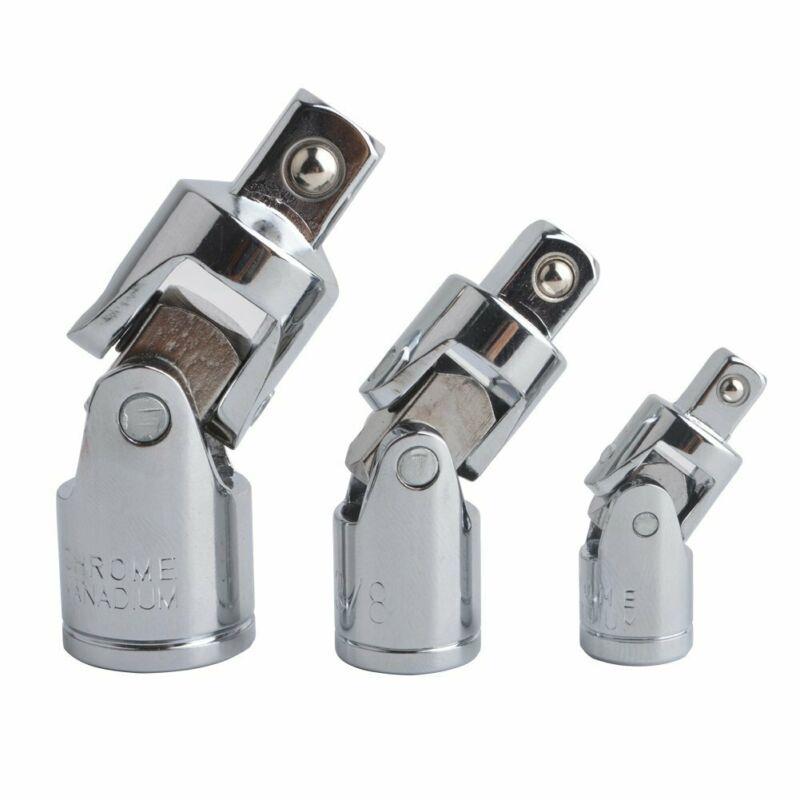 Набор шарнирных головок 1/4", 3/8", 1/2" с функцией надежной фиксации для совместимости с трещоткой и удлинителем