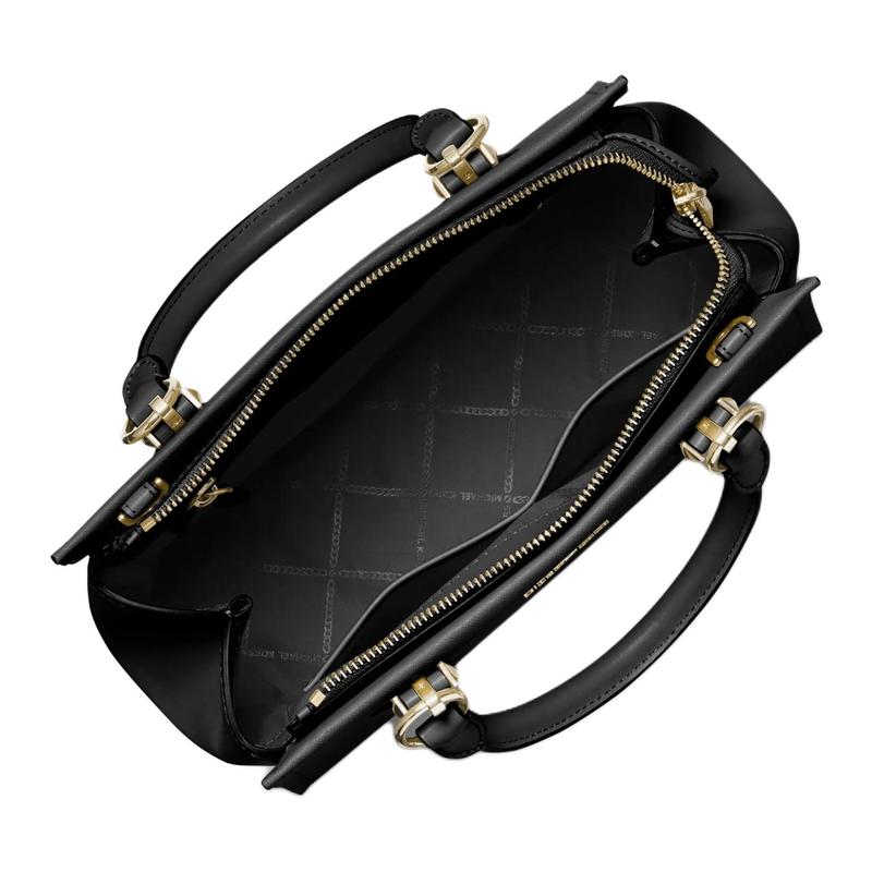 Michael Kors Сумка-тоут женская из натуральной кожи с классическим логотипом бренда MARILYN, средняя, черная