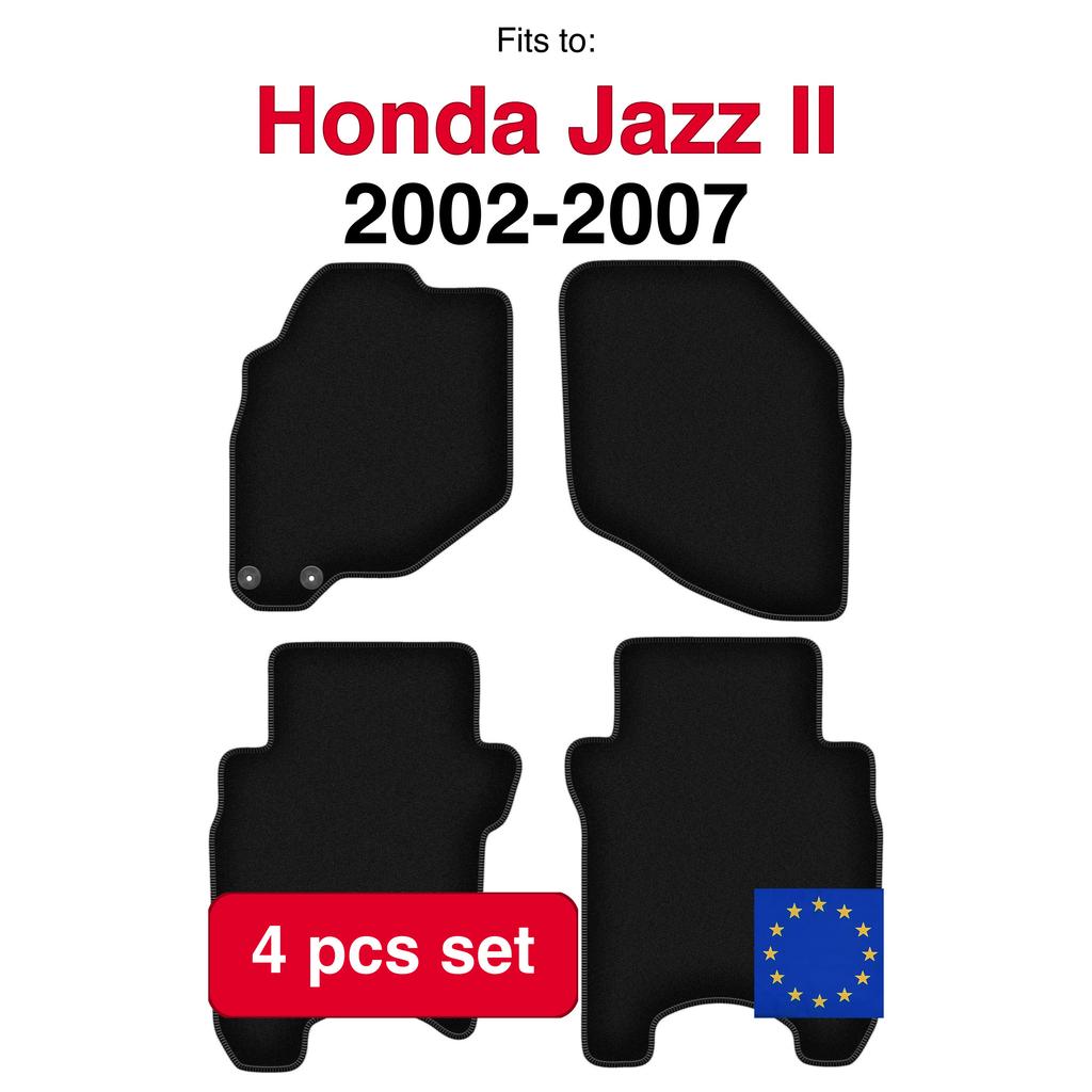 Velour Car Mats Basic For Honda Jazz Ii Hatchback (2002-2007)