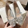 [Youshilai] Temperament Rhinestone Mary Jane Single Shoes Women's 2025 Summer New Shallow Mouth Fashion Versatile High Heels