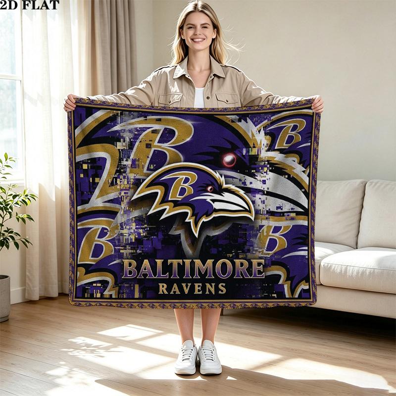 Baltimore Ravens Print Flannel Blanket High Quality Warm Comfortable Cover for All Seasons Perfect for Gifts Home Decor