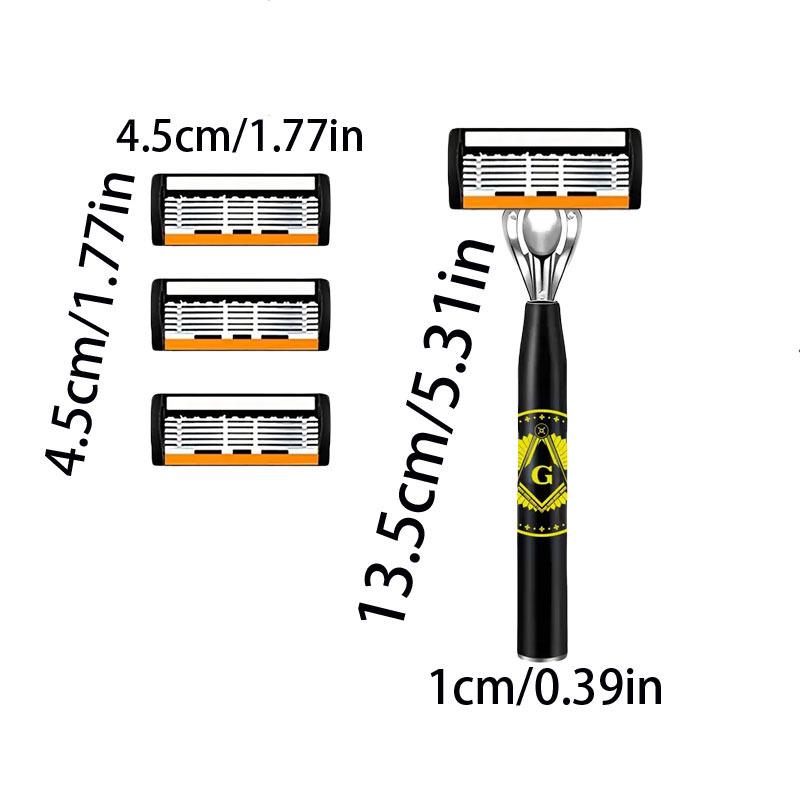 Six-Layer Razor Blade Shaver with Metal Holder for Hair Removal