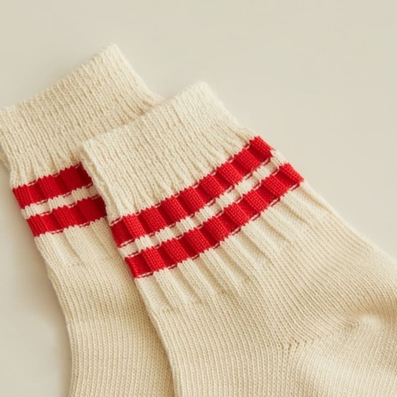 Женские утолщенные носки до щиколотки ENRICH - Низкие белые (красный)