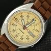 Б/У РЕДКИЕ ВИНТАЖНЫЕ SEIKO 5 AUTO 7019A ЯПОНИЯ МУЖСКИЕ ЧАСЫ С КРЕМАТЫМ ЦИФЕРБЛАТОМ 621a-a413409-2