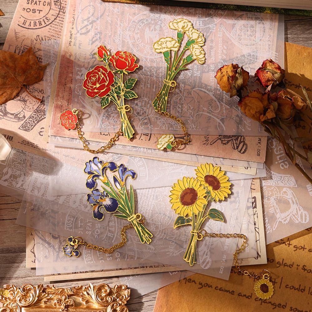 Portable Hollow Hot Stamping Bookmark Students Reading Tool Long Tassel Bookmarks Stationery Gifts