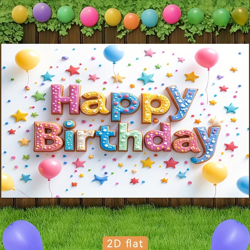 2D flat banner 1 piece send a banner polyester background fabric Happy Birthday.PMJ