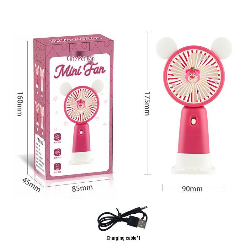 USB Rechargeable Handheld Cartoon Mini Fan - Portable Desktop Gift