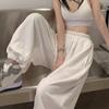 Женские белые спортивные штаны для бега, корейские модные спортивные штаны, повседневные широкие брюки в стиле Харадзюку, брюки длиной до щиколотки