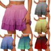 Women's Fashion Summer High Waisted Pleated Shorts With Gradient Ruffled Hem Casual Shorts