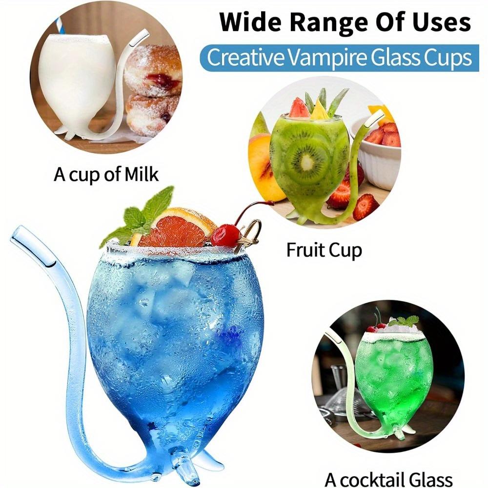 2 шт. бокал для вина «Вампир» 12 унций, креативные бокалы для коктейлей, графины, кружки со встроенной трубочкой для коктейлей, вина, сока, мороженого