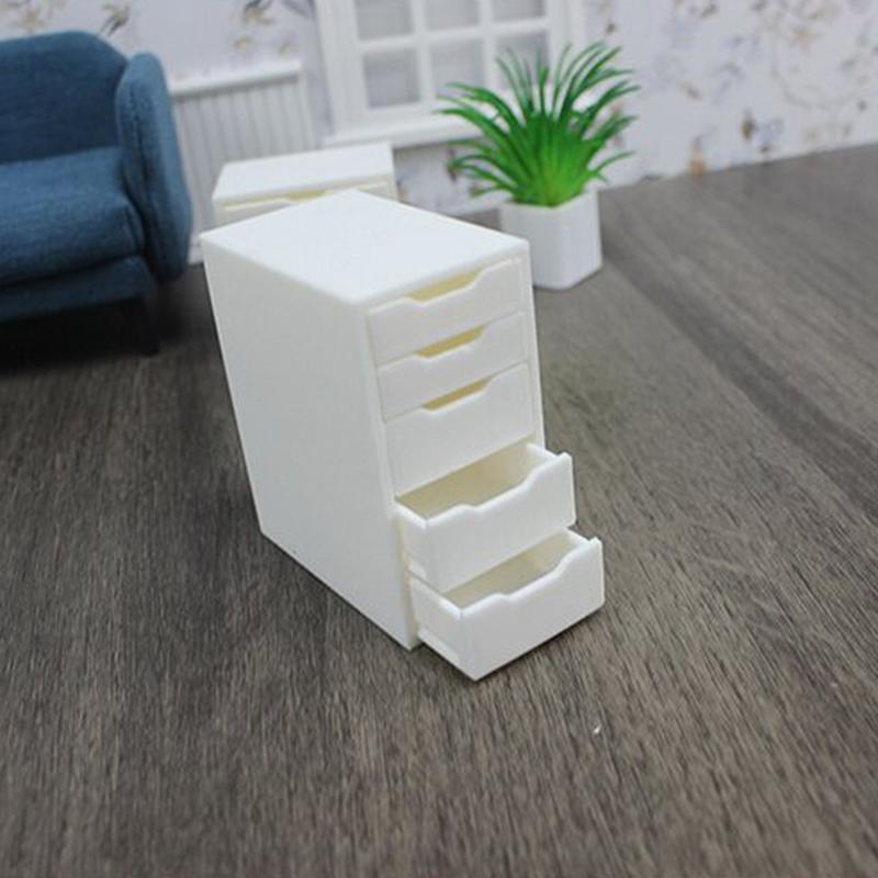 Dollhouse Mini Furniture Drawer Style Five Drawer Cabinet Bedside Table Cabinet Shelf Cupboard Model Dollhouse Furniture Toys