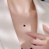 Banyan Tree S925 Silver Black Agate Square Pendant Necklace for Women - Minimalist High-end Clavicle Chain