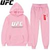Спортивный костюм с худи и джоггерами Fight-mark для мужчин, смелый принт с буквой Combat на груди, matching sport text на штанах, толстый флисовый комплект для тренировок по боксу на открытом воздухе