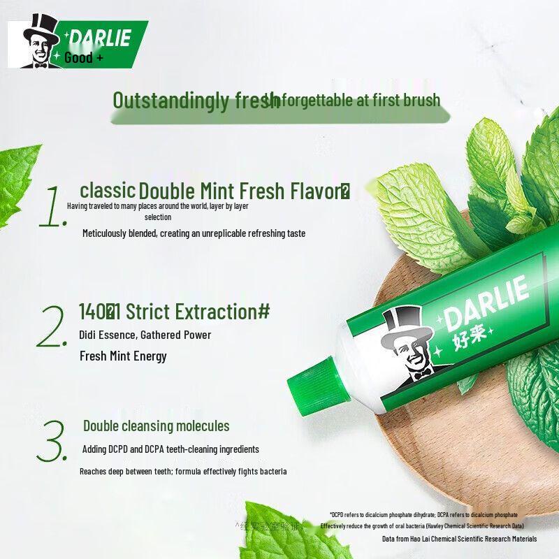 Darlie Double Action Mint Toothpaste 90g (Pack of 2)