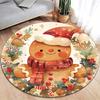 Рождество Пряничный человечек Круглый ковер Гостиная Спальня Напольный коврик Праздничная атмосфера Рождественская елка Домашний ковер