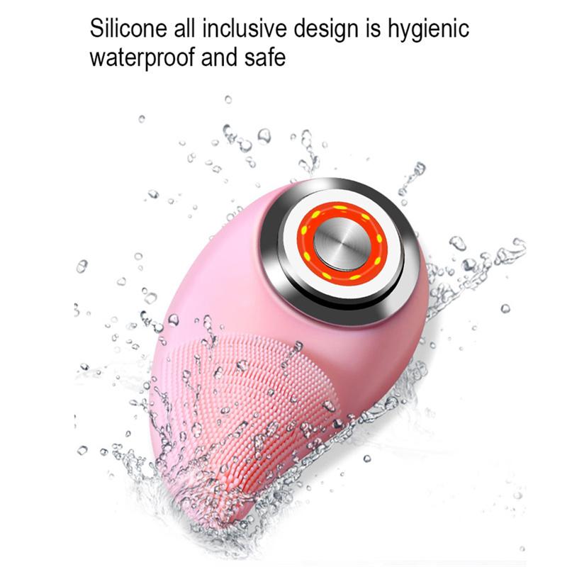 KinseiBeauty Ультразвуковая силиконовая электрическая щетка для чистки лица RF Beauty Device Звуковое очищающее средство для лица Массажер для мытья щетка Перезаряжаемая IPX7