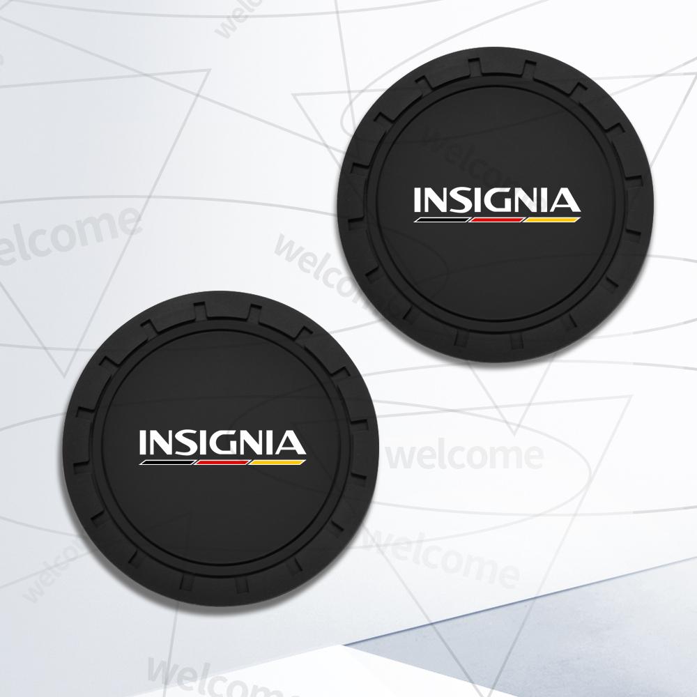2pcs PVC For Opel Corsa Insignia LOGO OPC Line GTC Vauxhall Car Coaster Water Cup Anti-Slip Silicone Pads Interior Decoration