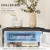 Under Counter Fridge, 91L Small Fridge with Chiller Box, Removable Shelf, Reversible Door, Adjustable Legs, Mini Refrigerator, Silver Tone