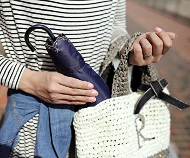 Parasol Shade Star Pattern Scallop Mini Black 50cm Completely Blackout UV Protection For Both Sunny and Rainy Folding Umbrella [2022] Wpc. 100%