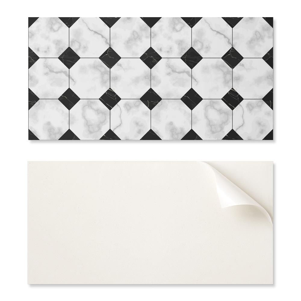 Naklejany Panel Pcv Z Motywem Idealny Do Przedpokoju 100X50 Cm Geometryczne Wzory Płytek
