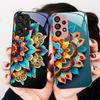 Абстрактный цветок зеленый Для Samsung Galaxy S23 U Ltra 24 Plus S20 21 FE S25 Ultra A70 A72 73 51 52 53 Закаленное стекло Чехол для телефона