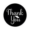 Darling Souvenir Personalized 1.6 Inches Round Black DIY Heart Calligraphy Thank You Stickers-45