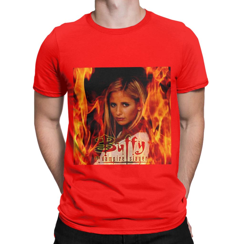 bBuffy The Vampire Slayer red Graphic Funny 100 Cotton TShirt Buffy The Vampire Slayer Band Tees Tops For Unisex