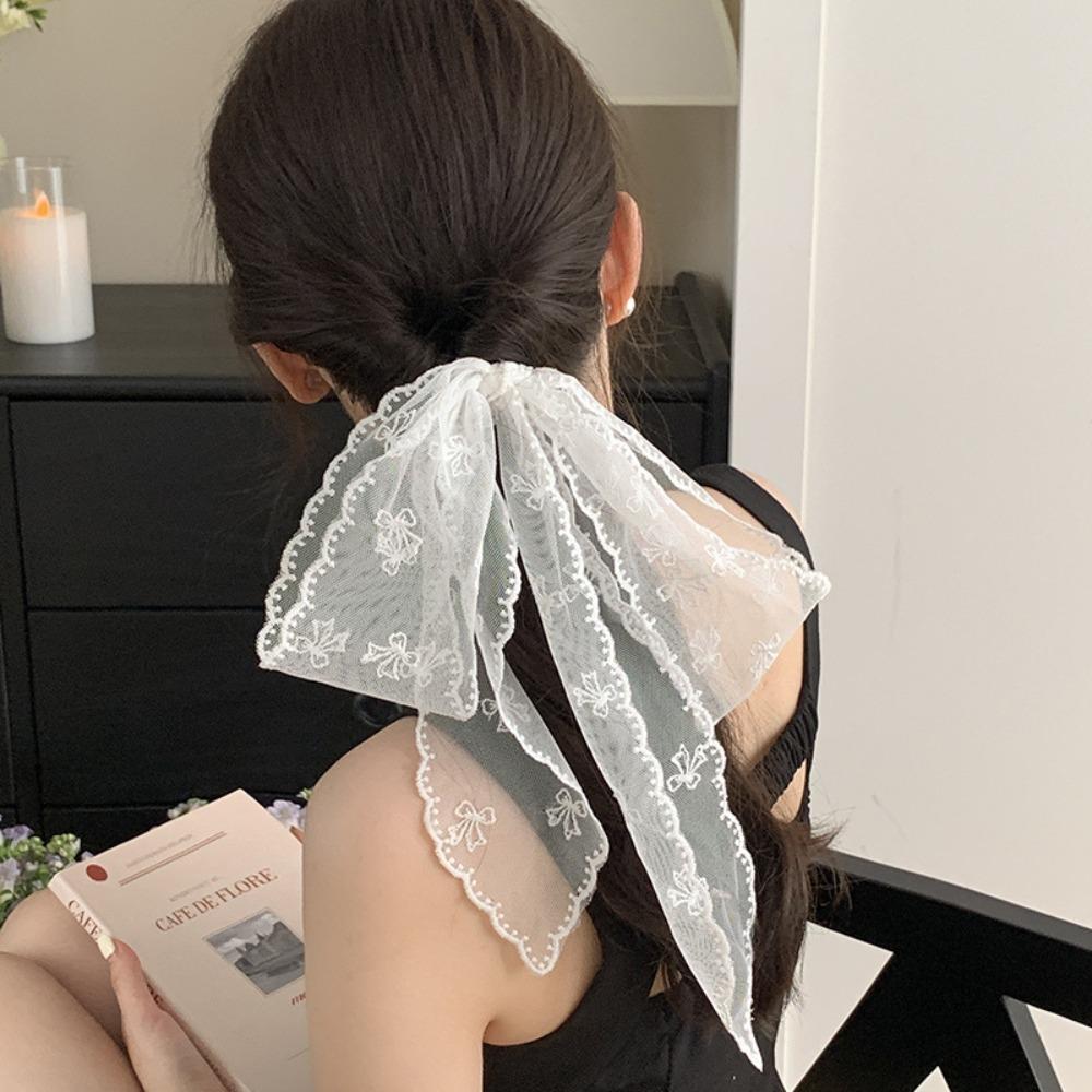 Soft Wrap Sweet Bow Headband Adjustable Ribbon Hair Strap Hair Accessories Lace Hair Scarf Beach