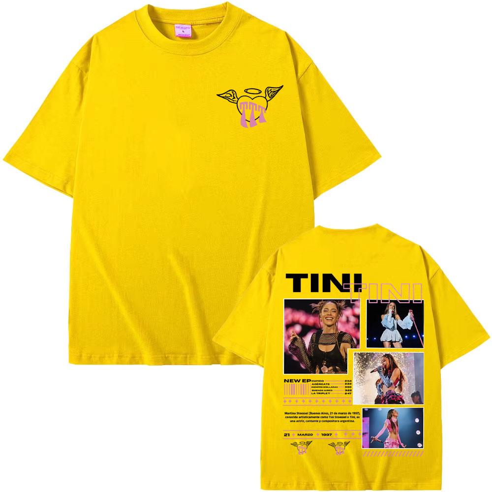 Певица TINI STOESSEL Тур 2025 Мерч Футболки Унисекс Женская одежда Харадзюку Эстетика Футболки Высокое Качество Футболка с коротким рукавом