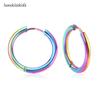 1 Pair of Classic Plain Circle Trend Hip Hop eEarrings Stainless Steel Men's Women's Simple Design Style Jewelry Does Not Fade