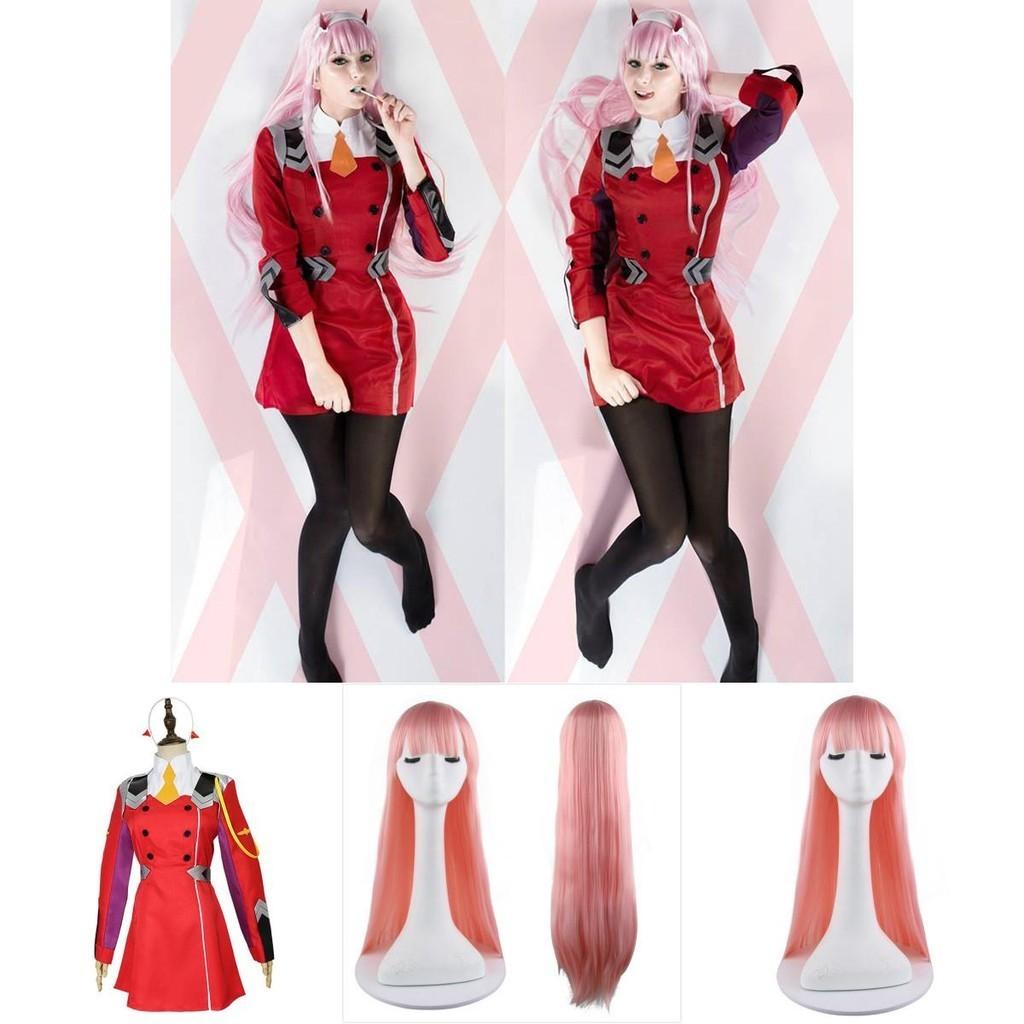 Потрясающий косплей-костюм Зеро Ту из Darling In The Franxx в красной униформе для Хэллоуина