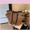 Summer Large Capacity Woven Tote Bag For Women With Zipper Closure For Beach Vacation And Daily Use