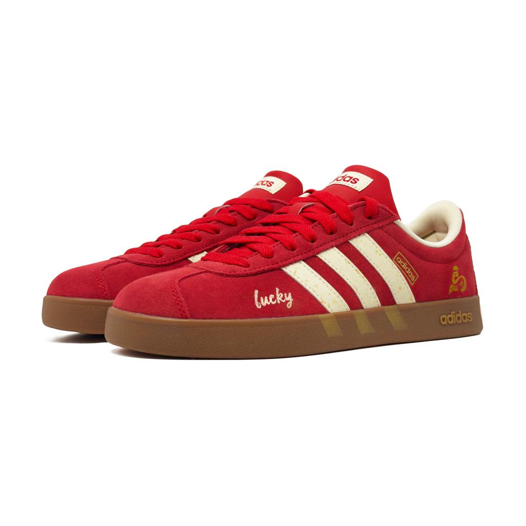 Adidas Vl Court Classic Abrasion Resistant Low top Skateboard Shoes Unisex Red KK3774(Team1572-)