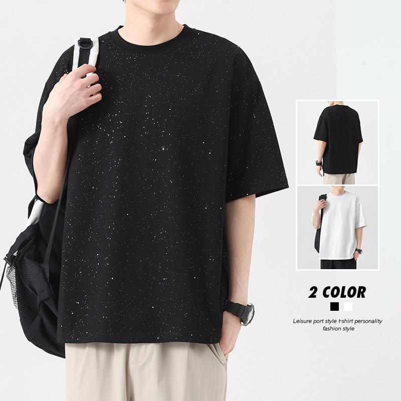 Мужская повседневная футболка с короткими рукавами, летняя футболка для пар, футболка с половиной рукавов, студенческая базовая свободная одежда
