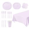 Spot Solid Color Series Tableware Set Taro Purple Paper Plate Paper Cup Paper Towel Tablecloth Disposable Party Supplies