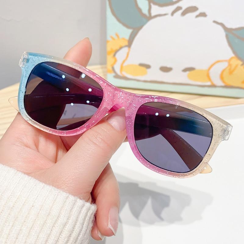 New Trendy Cool Children's Colorful Shiny Square Sunglasses Girls Trendy Fashionable Cute Sun Glasses Kids Eyewear Lentes De Sol