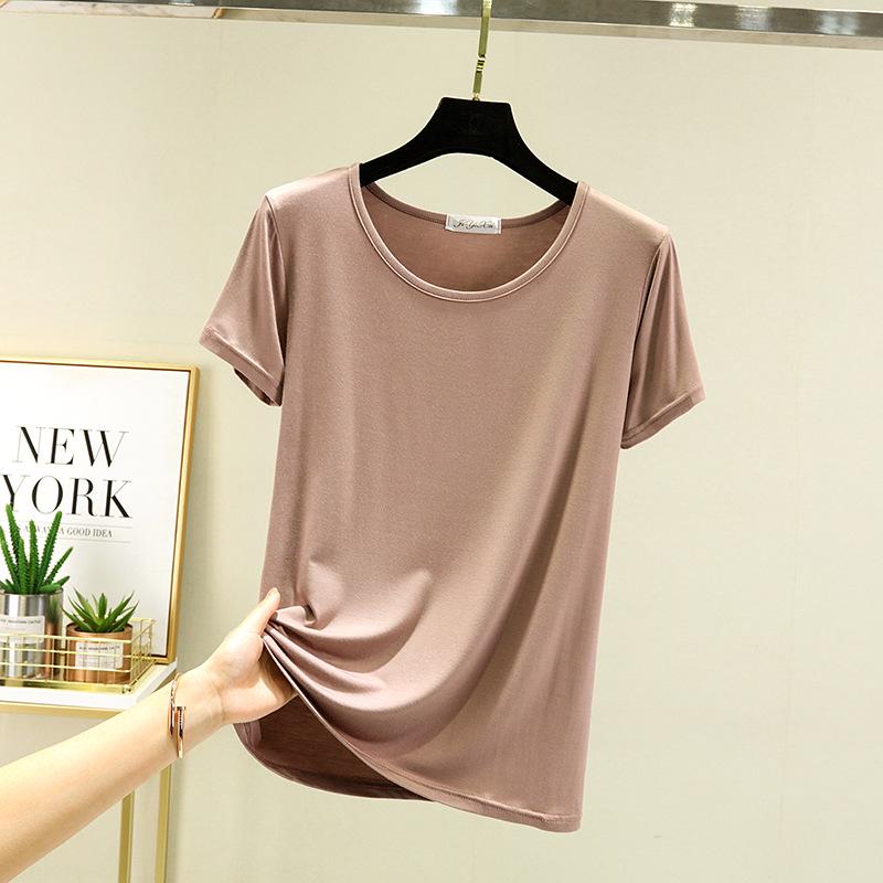 Женский универсальный летний топ с коротким рукавом 2025: Похудение, Свободный крой, Повседневная базовая футболка
