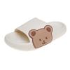 Women Summer Slippers Sandals New Fashion Bear Printed Shoes Thick Bottom Flat Solid Color Buckle Strap Mule Slippers Shoes