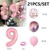 21 шт. 1 2 3 4 5 6 7 8 9-летний набор воздушных шаров на день рождения розовый с днем рождения декор для вечеринки в честь рождения ребенка