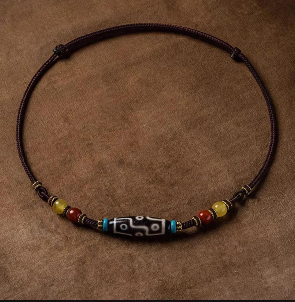 Тибетский бусина Дзи с девятью глазами, ретро этническое ожерелье