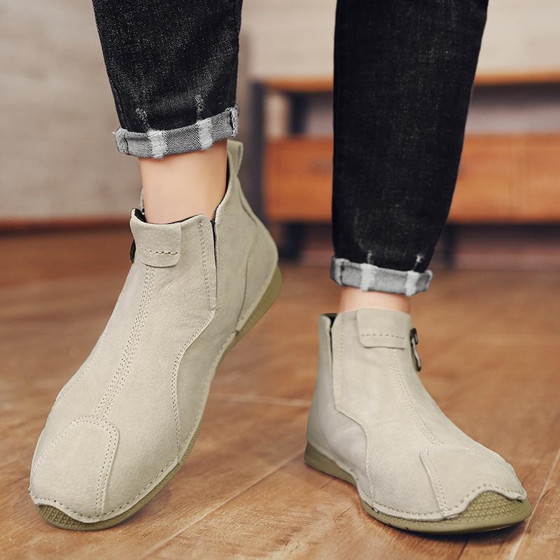 Men's Leather Shoes Casual Sneakers Plus Size 39-46