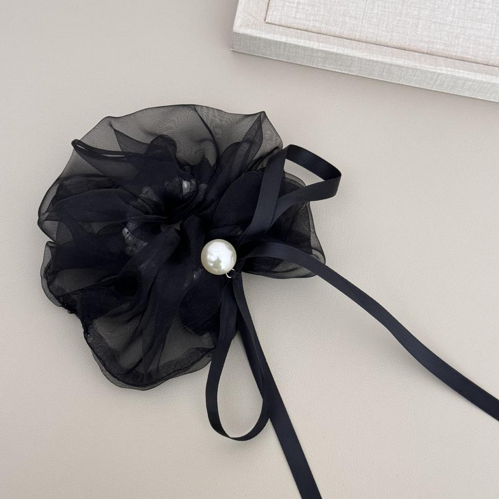 Large Big Elastic Hair Bands Scrunchie Accessories for Girls Women Korean Ties Bow Designer Vintage Pearl Popular New In Fashion