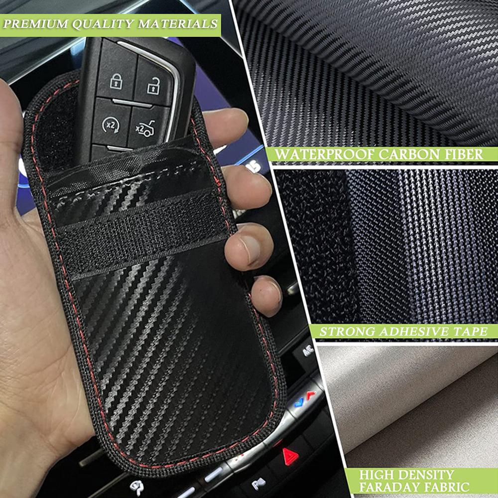 Коробка Фарадея с 2 упаковками чехла Фарадея, защитным брелоком, безопасным защитным устройством для ключей от автомобиля без ключа RFID