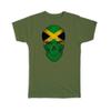 Jamaica Flag Skull Jamaican National Colors T Shirt