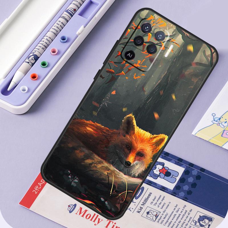 Милая лиса осенью Для Oppo A40 A60 A80 A94 A74 A54 A15 A18 A38 A58 A78 A98 A16 A76 A96 A57 A17 A77 A5 Pro Чехол