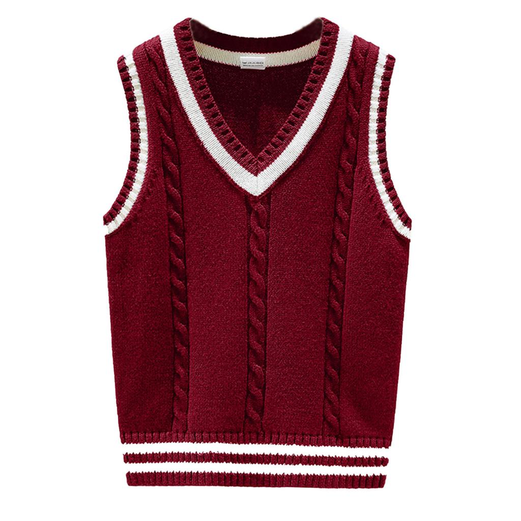 Boys Girls V Neck Sweater Vest Kids Unisex School Casual Sleeveless Waistcoat
