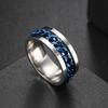 Rotate Rotating Anxiety Fidget Rings Titanium Stainless Steel Chain Spinner Finger Ring For Men Blue Gold Color Black Punk Rock